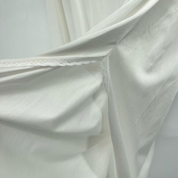Vanity Fair Womens Half Slip Skirt Lingerie Slit Lace Trim Nylon Cream Large - Picture 8 of 9